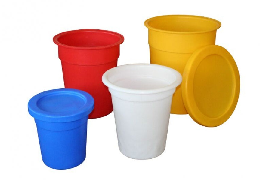 Plastic Tapered Bins + Lid (for Food and Ingredients)
