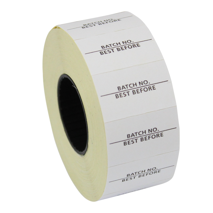 Printed CT7 'Batch No./Best Before' 26 x 16mm Price Gun Labels