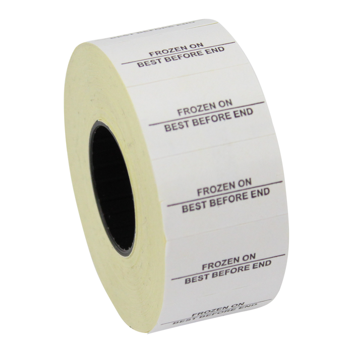 Printed CT7 'Frozen On/Best Before End' 26 x 16mm Price Gun Labels