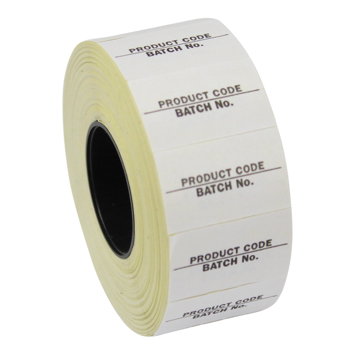 Printed CT7 'Product Code/Batch No.' 26 x 16mm Price Gun Labels