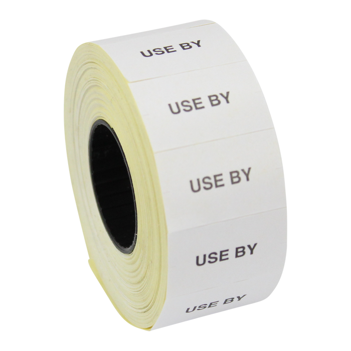 Printed CT7 'Use By' 26 x 16mm Price Gun Labels