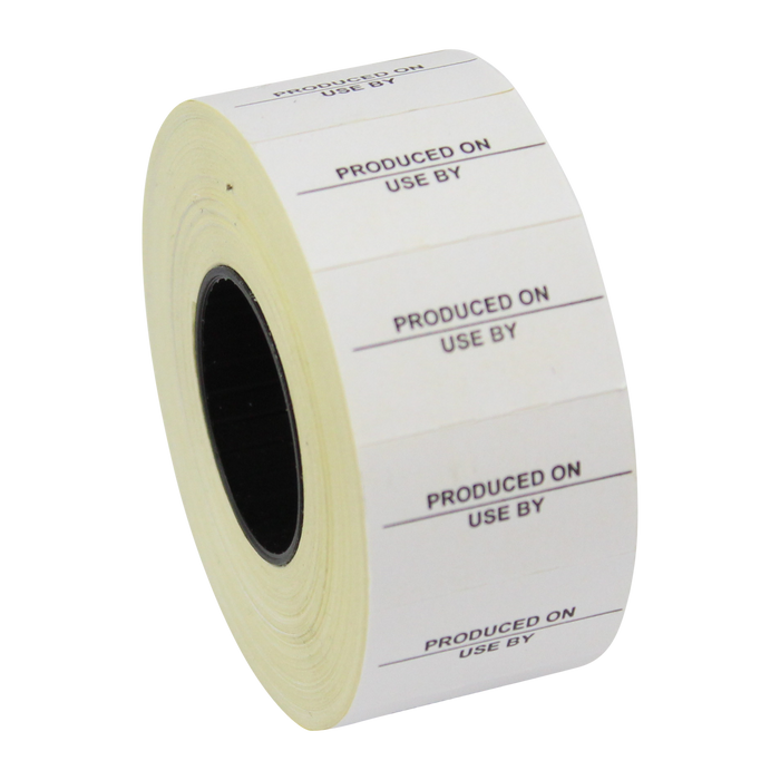 Printed CT7 'Produced On/Use By' 26 x 16mm Price Gun Labels