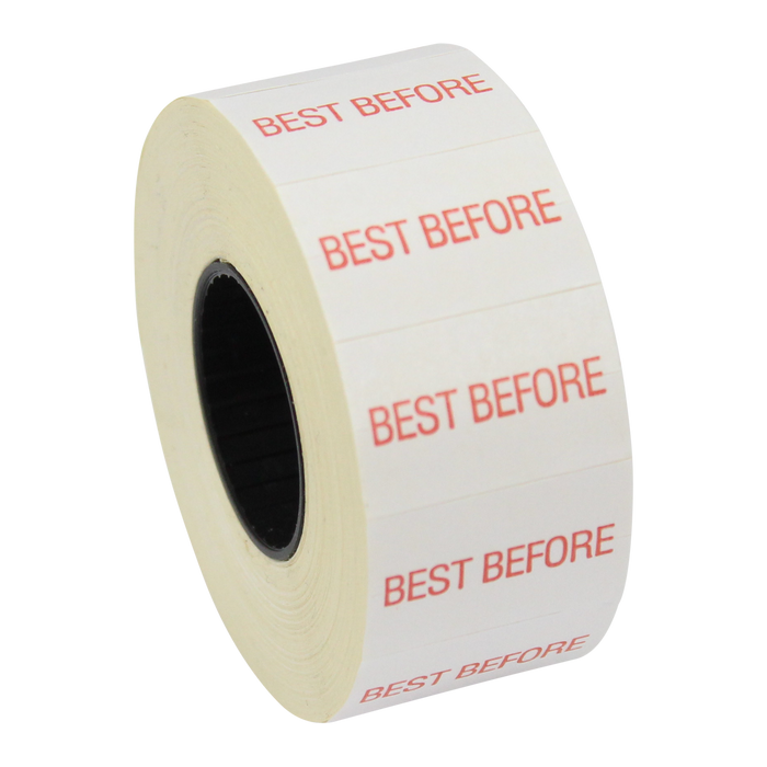 Printed CT7 'Best Before' 26 x 16mm Price Gun Labels